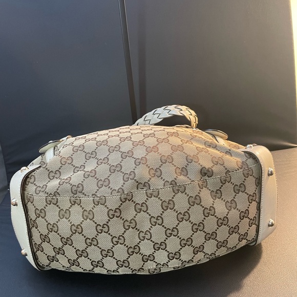 GUCCI GG Canvas Horsebit Tote Bag Beige Silver - Picture 5 of 13